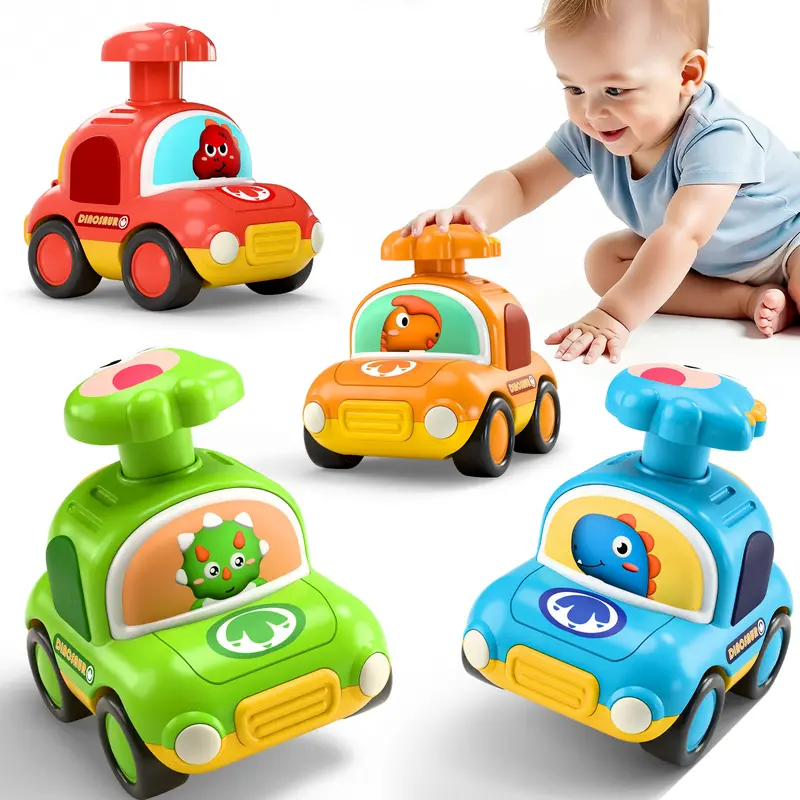 Dinosaur-Style Press-To-Go Vehicles For Toddler Play 1