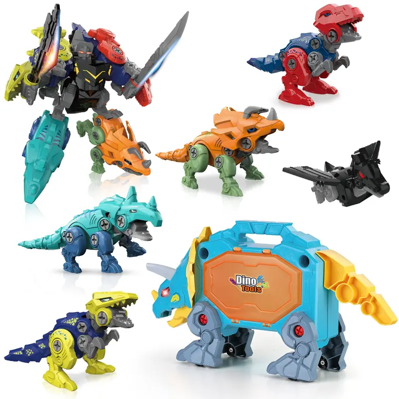 Dismantle-And-Rebuild Dinosaur Toy Set With Oversized Tool Case 1