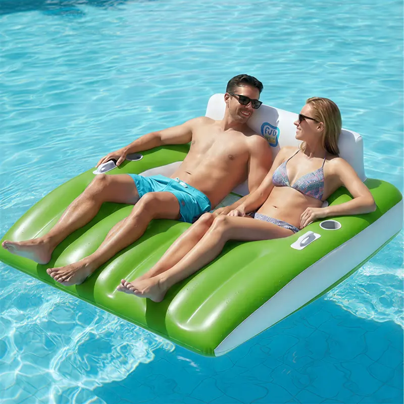 Double-Sized Green Pool Sofa Float 1
