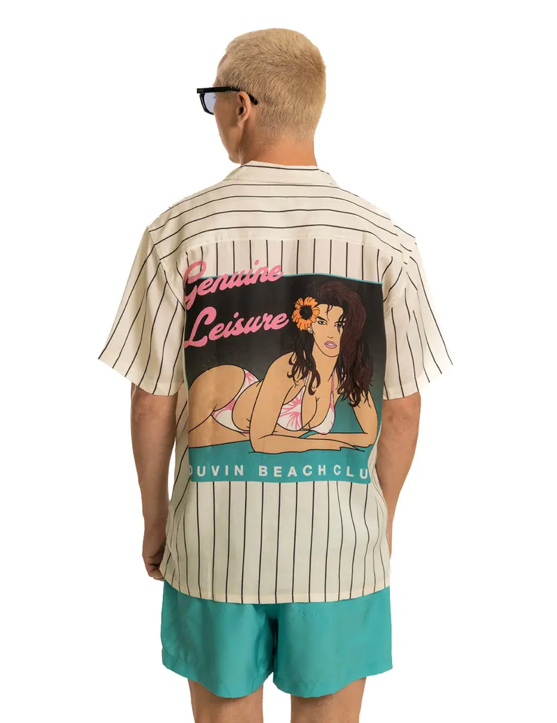 Duvin Poster Print Button-Down Short-Sleeve Shirt 1