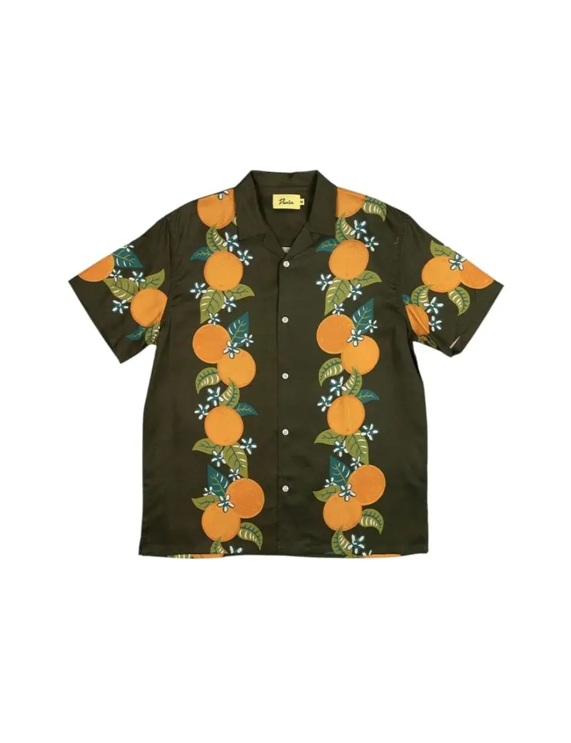 Duvin Tropical Orange Woven Short-Sleeve Shirt 1