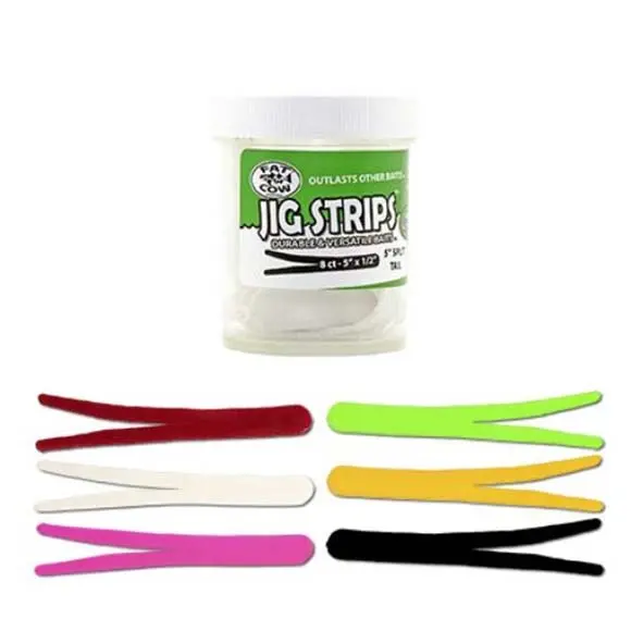 Fat Cow Split-Tail Jig Strips – Natural-Looking Bait Enhancers 1