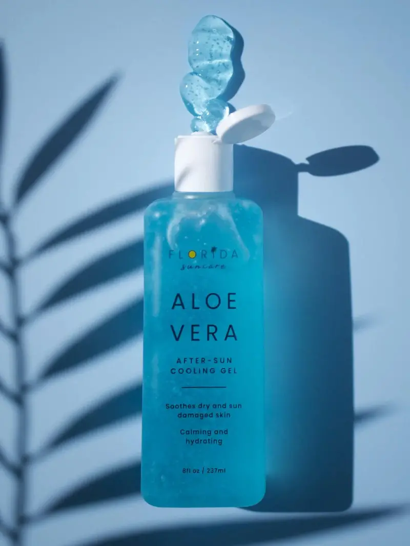 Florida Glow Organic Aloe Vera After-Sun Cooling Gel – 8 Oz Soothing Formula 1