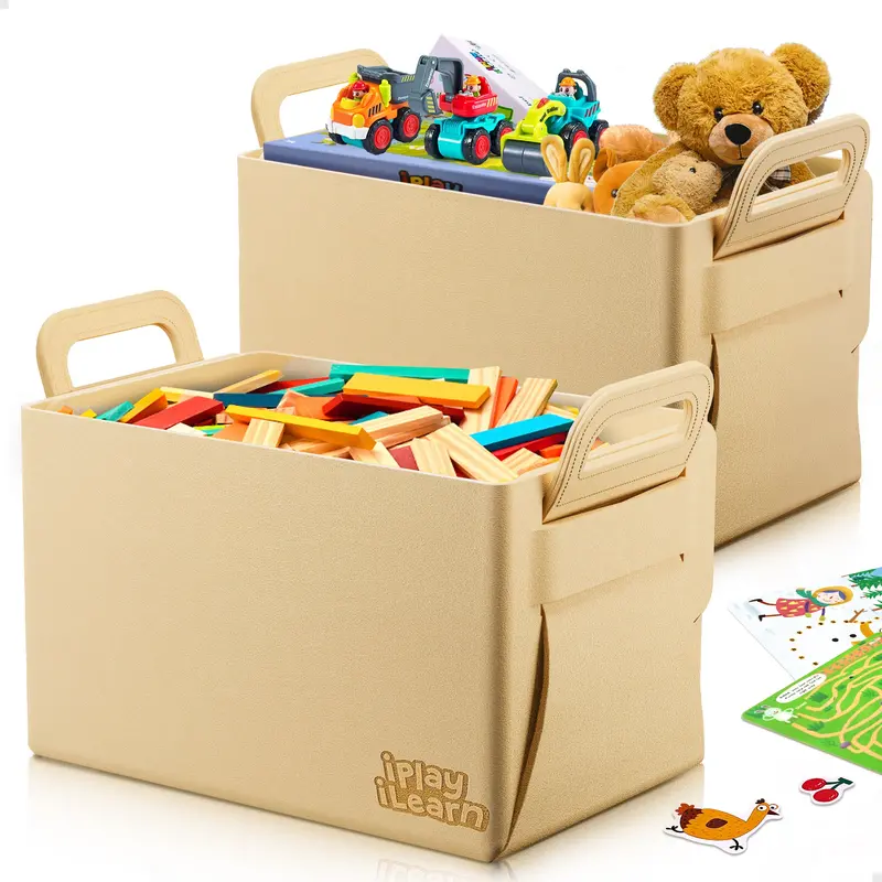 Foldable Felt Toy Storage Bins – 2-Pack Organizers For Kids’ Playrooms 1