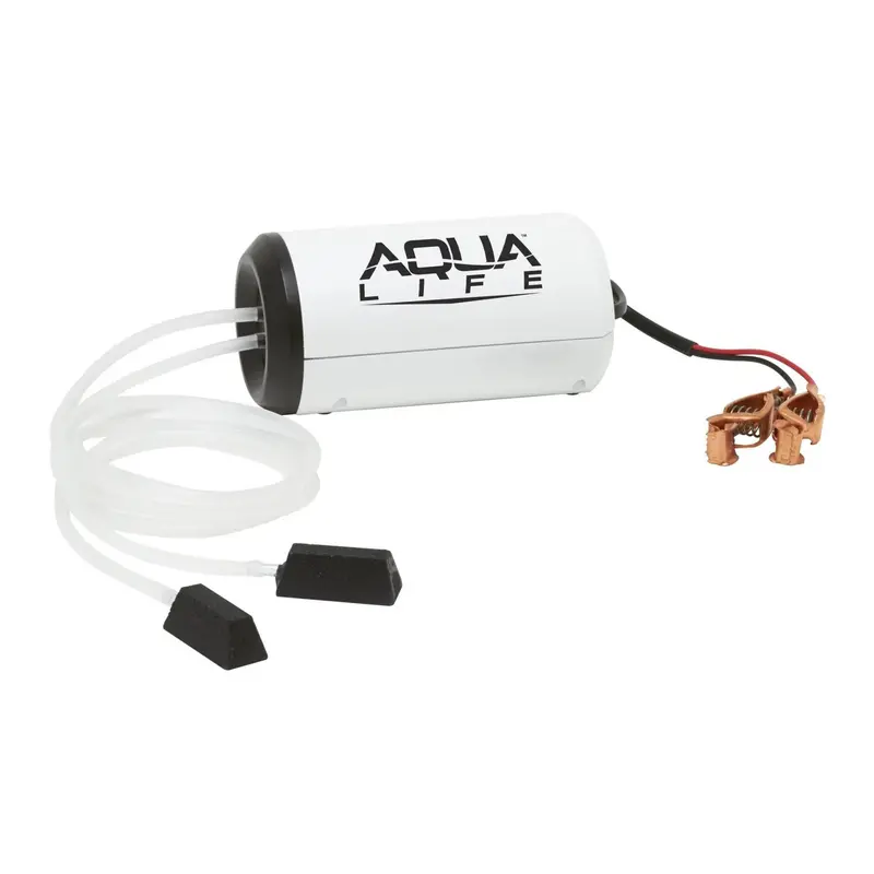 Frabill Dual-Output 12V Dc Aerator – 50-Gallon Live Bait Tank Support 1