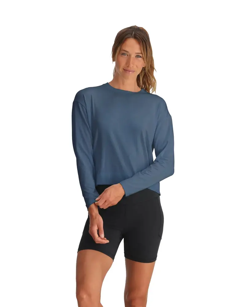 Free Fly Bamboo Shade Crossover Long Sleeve Top 1