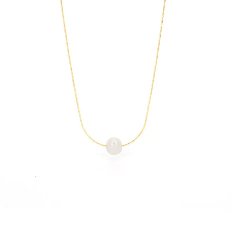 Freshwater Pearl & Seashell Necklace – Gold Plated 1