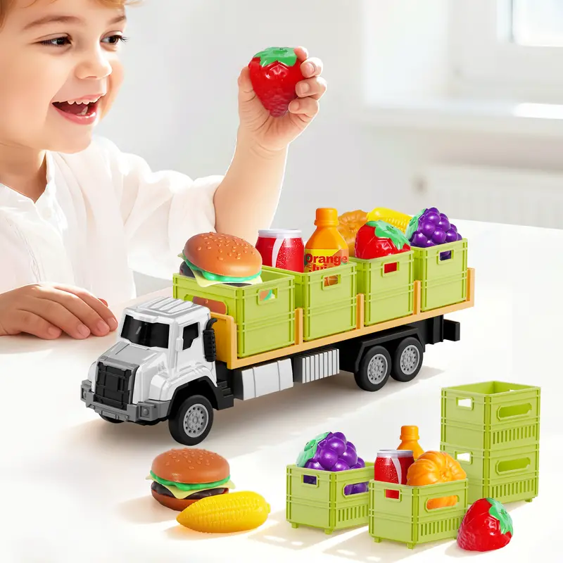 Friction-Powered Food Delivery Truck Toy For Kids 1