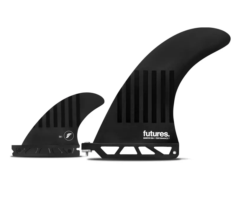 Futures 2+1 Compound Longboard Fin Set – Black 7-Inch Classic Setup 1