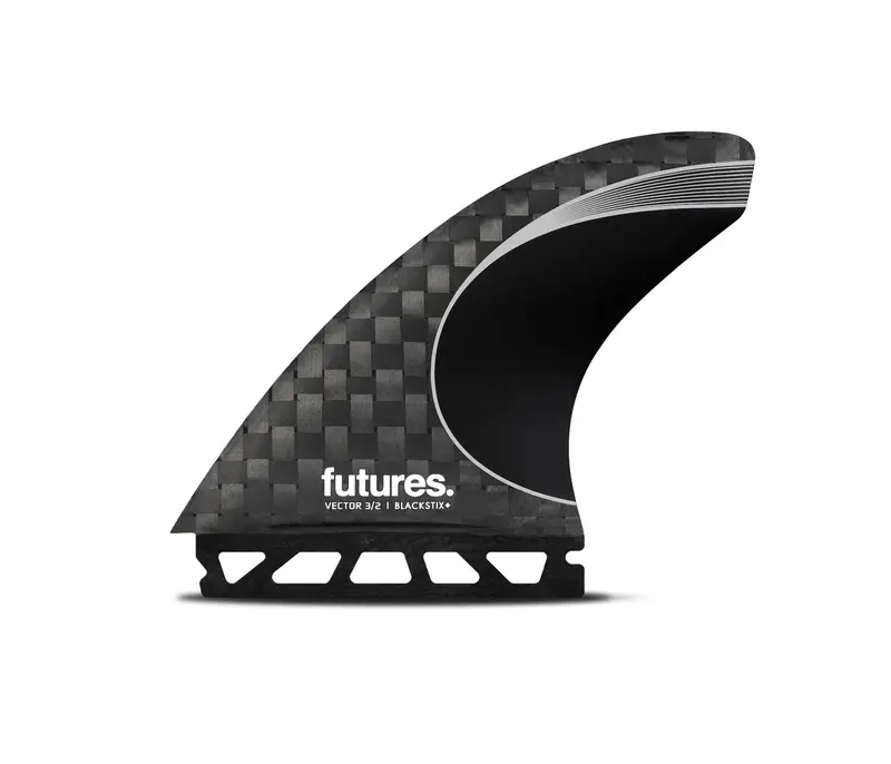 Futures Vector 3/2 Blackstix Thruster Fin Set – Silver Large Configuration 1