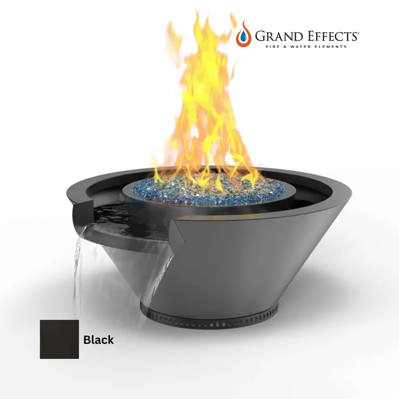 Grand Effects Essex Round Fire And Water Bowl – Artisan Seamless Lip, Metallic Finish 1