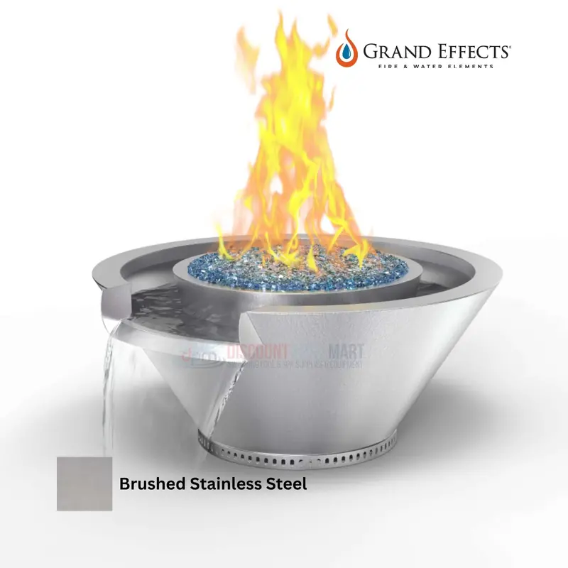 Grand Effects Essex Round Fire And Water Bowl – Artisan Seamless Lip, Stainless Steel 1