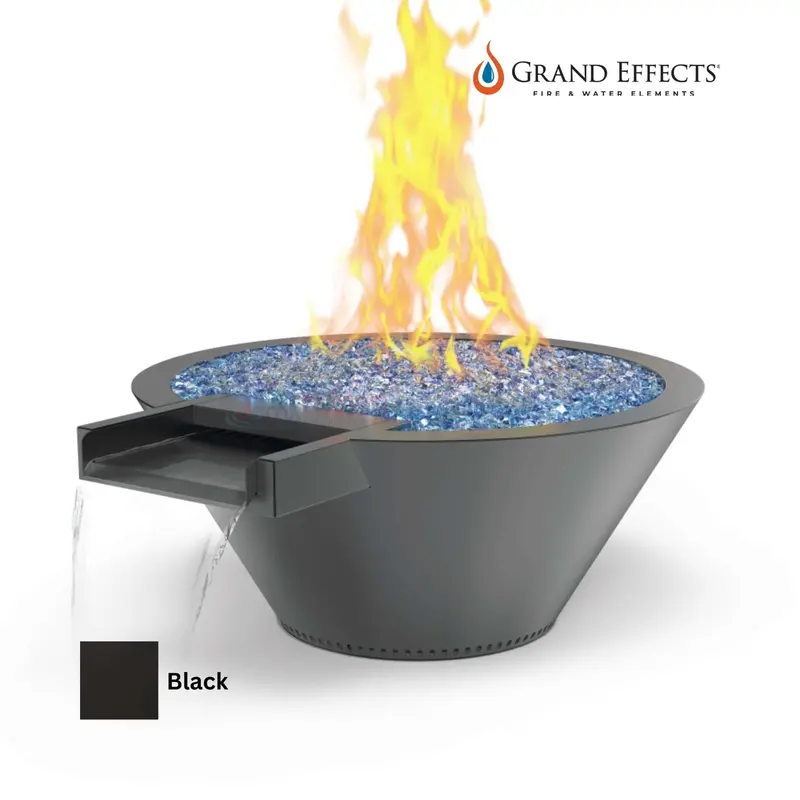 Grand Effects Essex Round Fire And Water Bowl – Builder Series, Metallic Finish 1