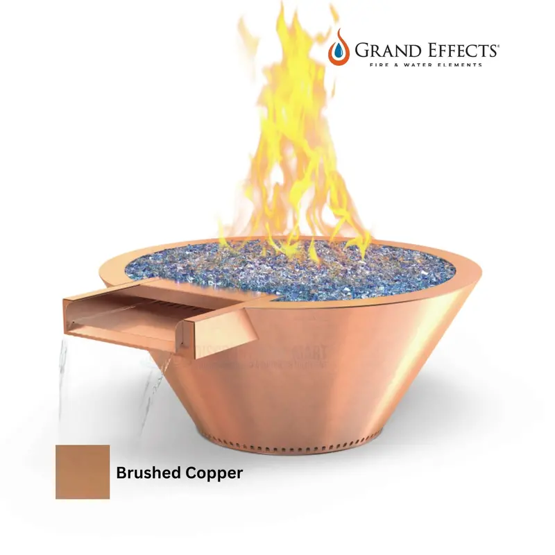 Grand Effects Essex Round Fire And Water Bowl – Builder Series, Natural Copper 1