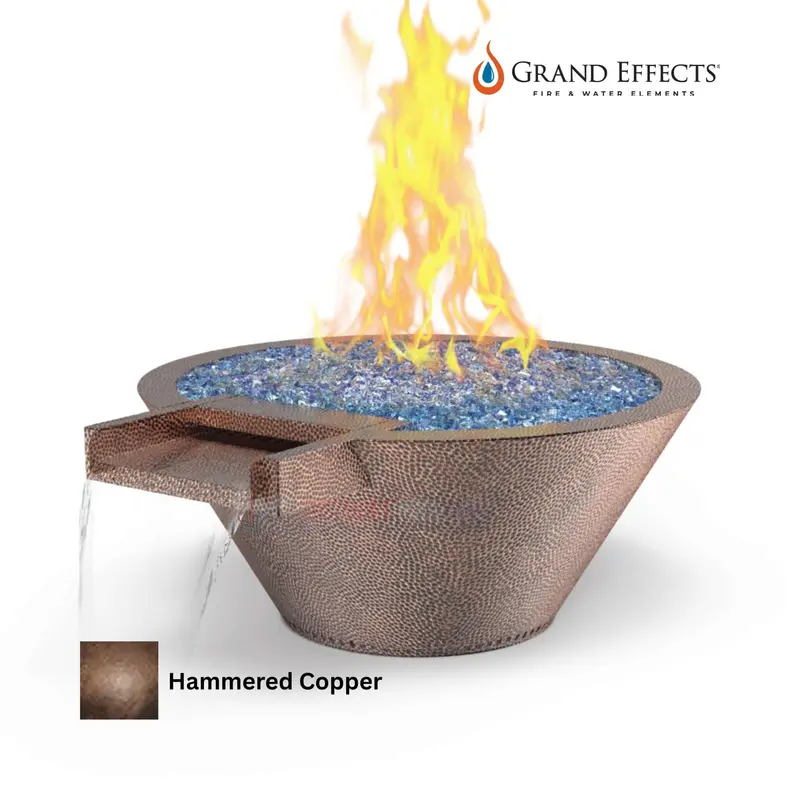 Grand Effects Oil-Rubbed Essex Round Fire And Water Bowl – Builder Series, Hammered Copper 1