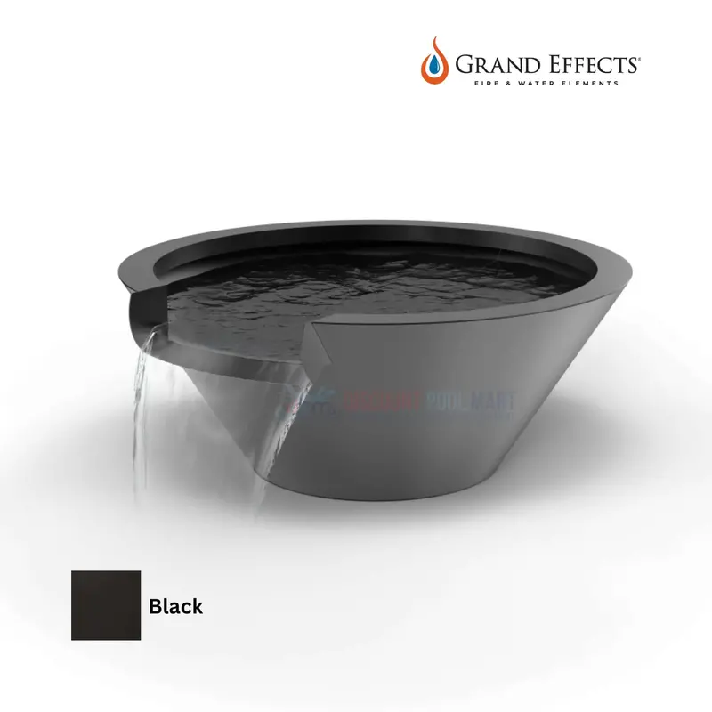Grand Effects Round Essex Water Bowl – Seamless Lip, Metallic Accented Finish 1