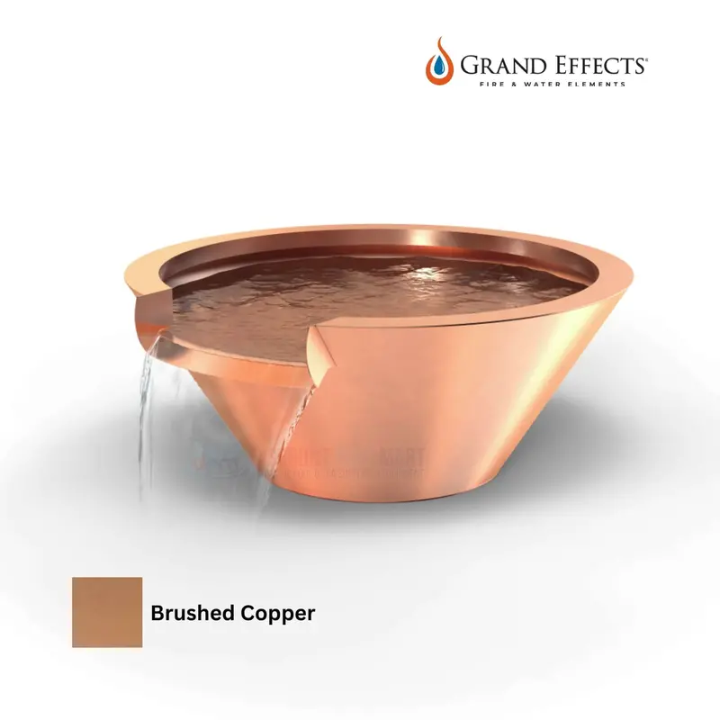 Grand Effects Round Essex Water Bowl – Seamless Lip, Natural Copper Surface 1