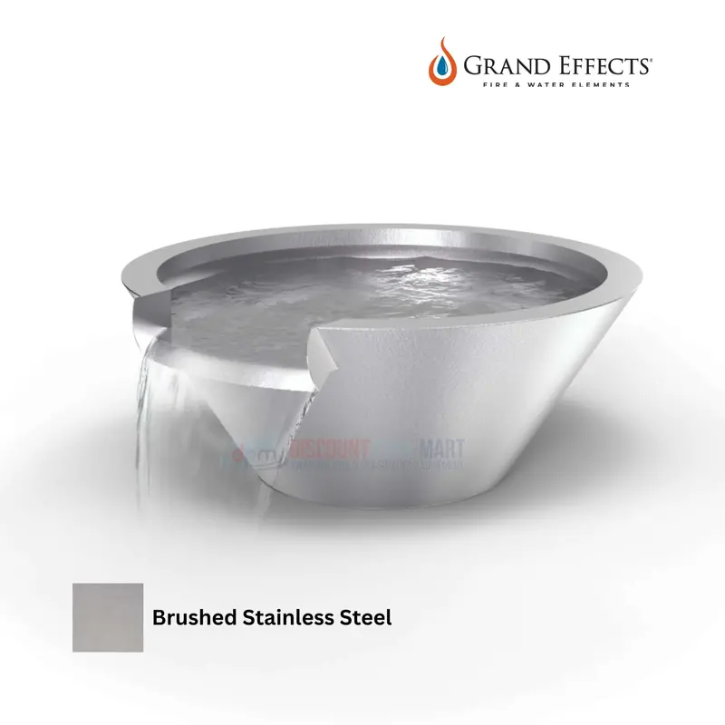 Grand Effects Round Essex Water Bowl – Seamless Lip, Stainless Steel Material 1
