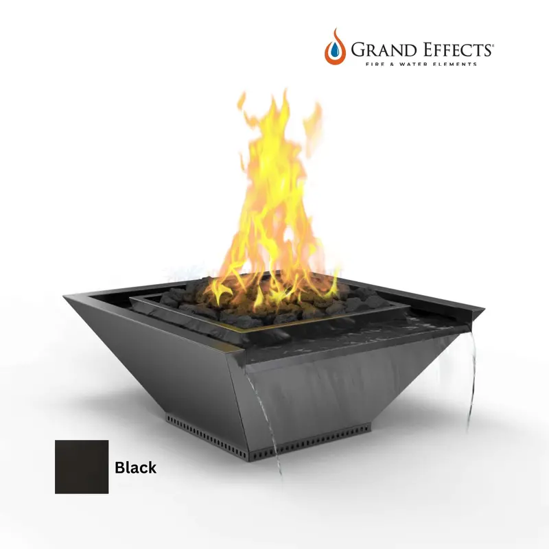 Grand Effects Square Corinthian Fire & Water Bowl – Artisan Series, Seamless Lip, Metallic 1