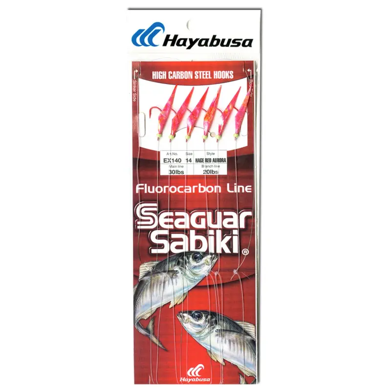 Hayabusa Fluorocarbon Sabiki Rig With Red Aurora Ex140 Finish 1