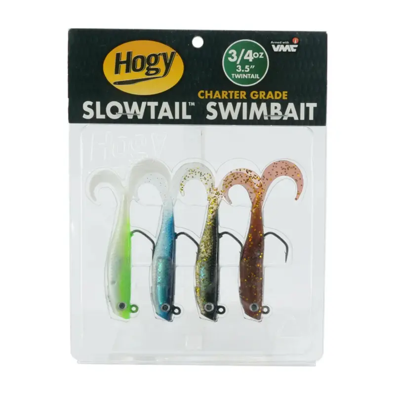 Hogy Slowtail Twin Tail Guide Pack – Undulating Tail Soft Plastics For Natural Swim Action 1