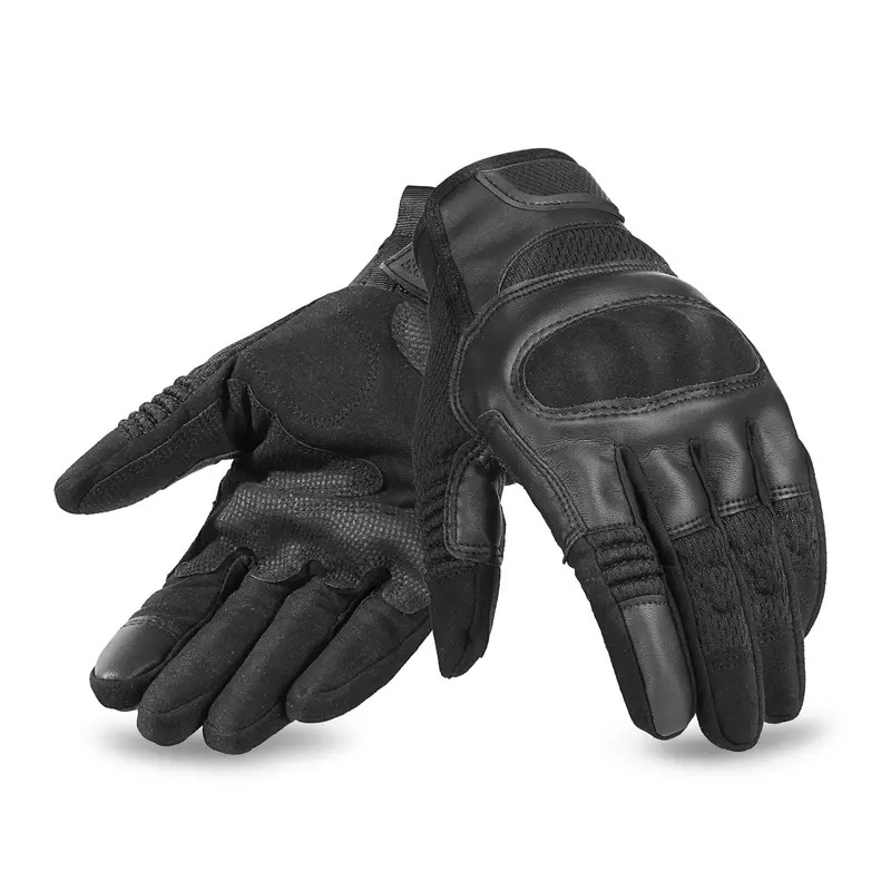 Hybrid Leather-And-Mesh Motorcycle Gloves – Jia028 1