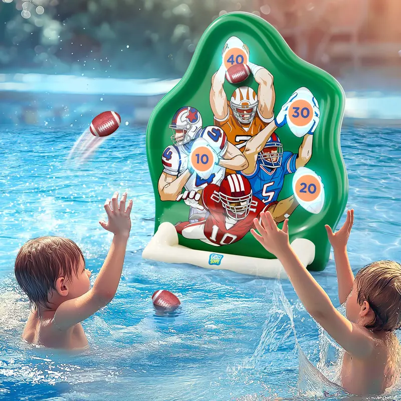 Inflatable Football Toss Target For Pool Fun 1