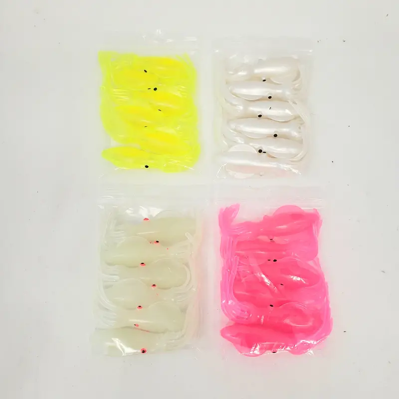 J&B Tackle Mini-Squid 3-Inch Soft Plastic Bait Pack (6 Count) 1