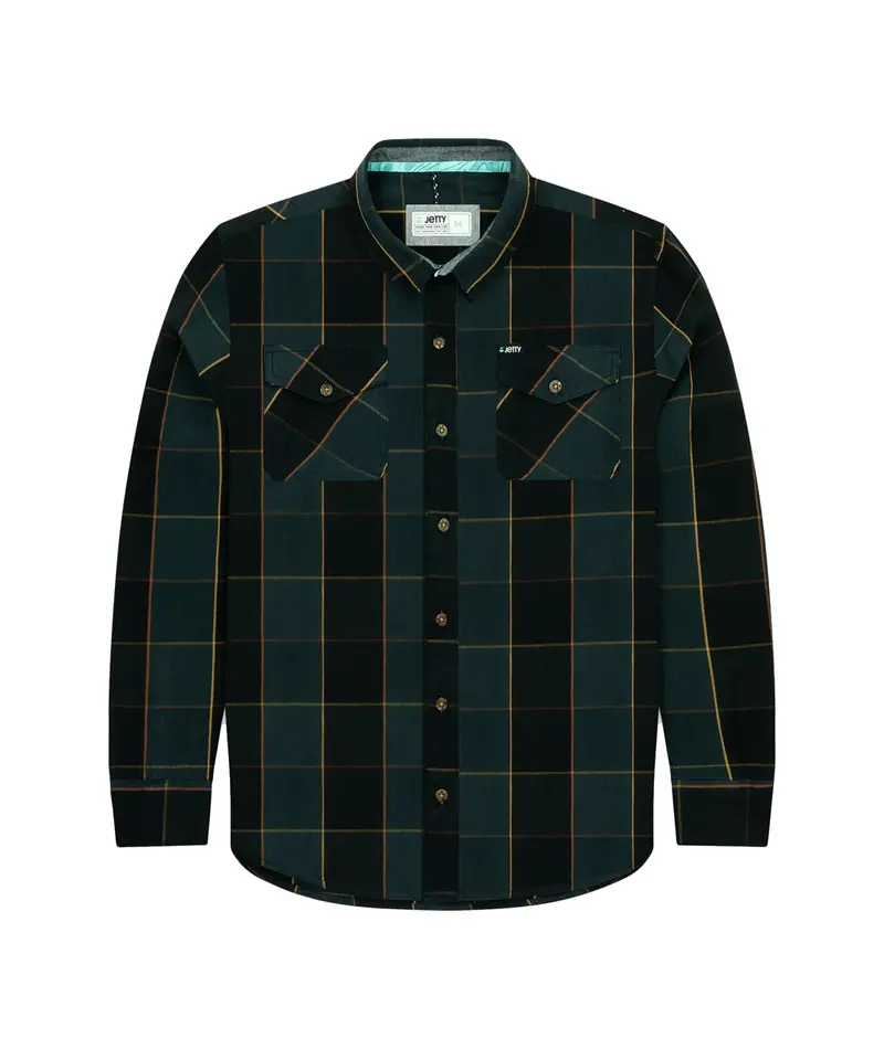 Jetty Breaker Flannel Button-Down Shirt – Casual Cotton Blend 1