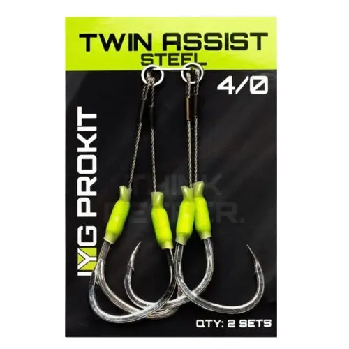Jyg Pro Twin Steel Assist Hooks – Size 4/0 1