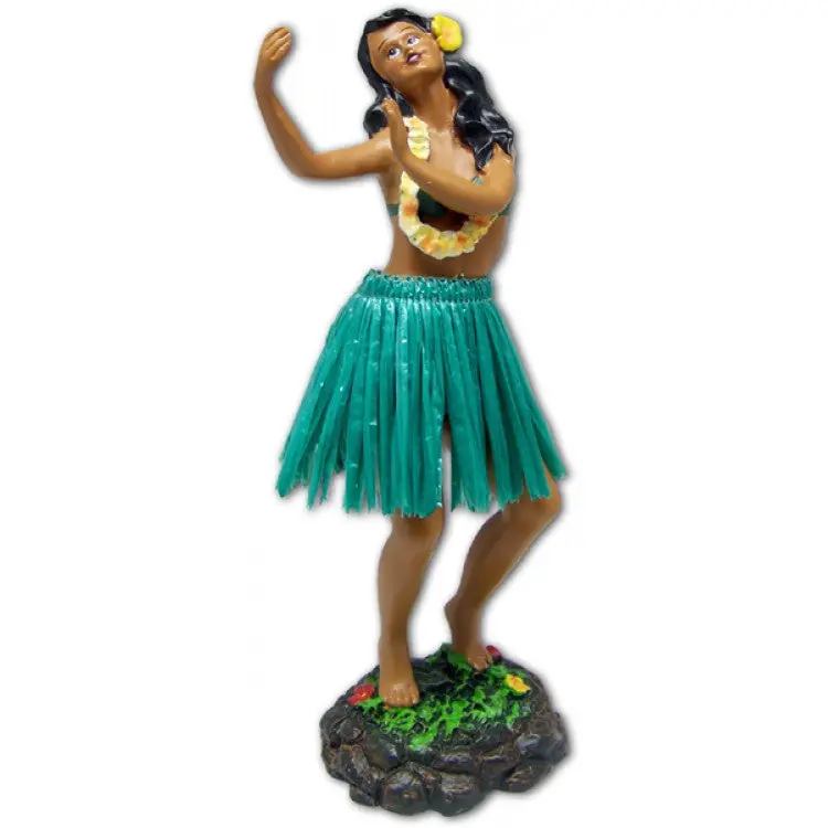 Kc Hawaii Leilani Hula Dashboard Doll – Green Skirt, Dancing Pose 1