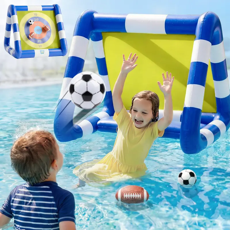 Kids' Inflatable Soccer Goal For Pool Play 1