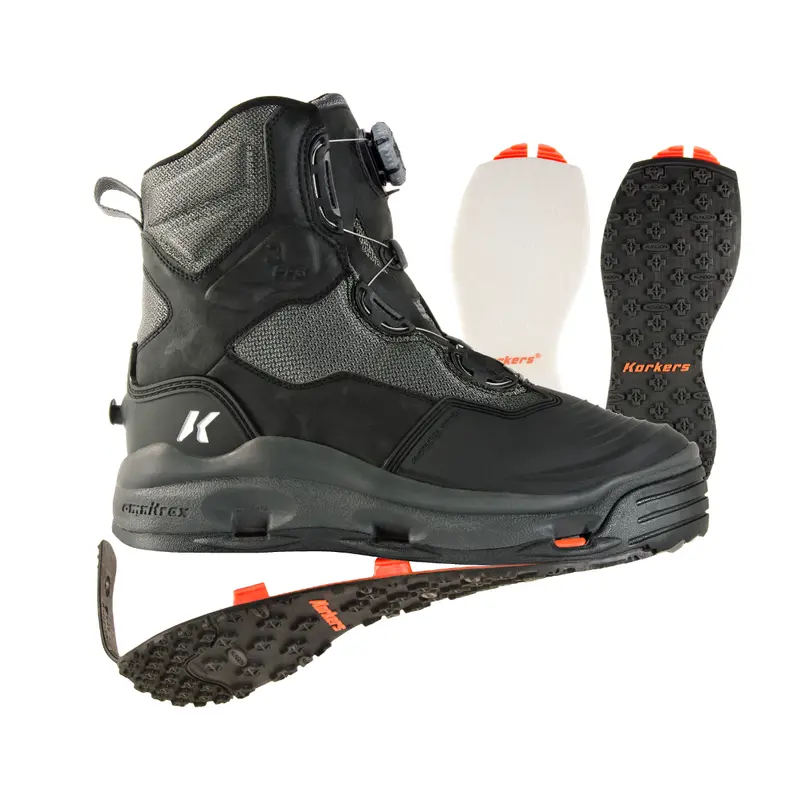 Korkers Darkhorse Wading Boot – Felt & Kling-On Sole Combo 1