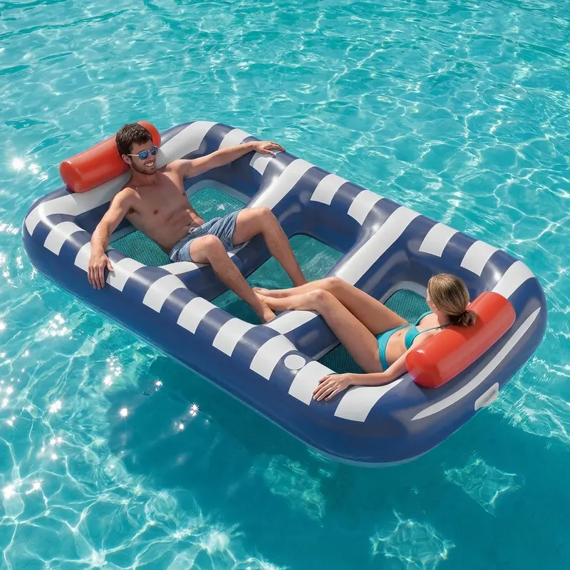 Large Blue Inflatable Pool Float 1