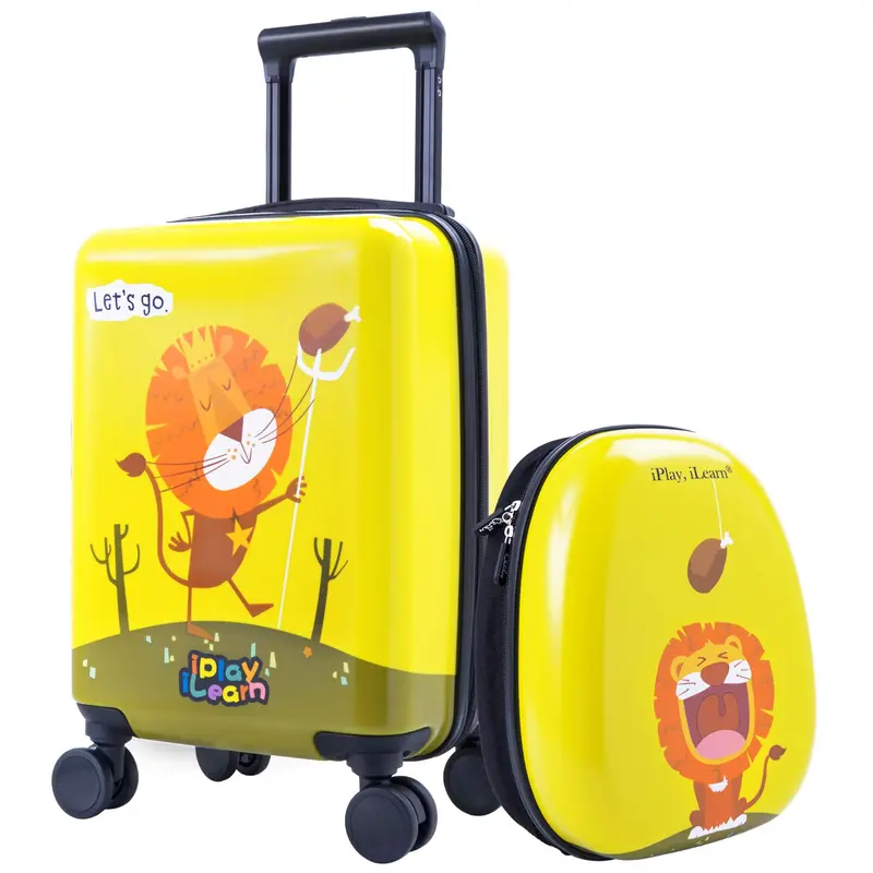 Lion-Themed Kids Luggage Set – Carry-On Suitcase + Matching Backpack 1
