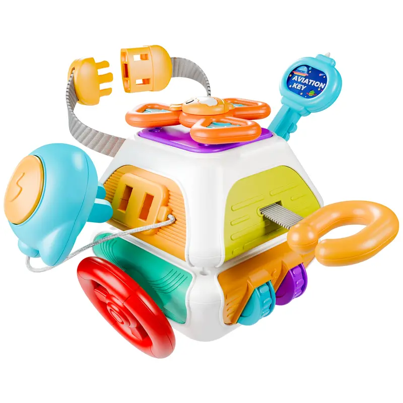 Montessori Busy Board Cube – Sensory Activity Toy For Infants & Toddlers (Ages 1–3) 1