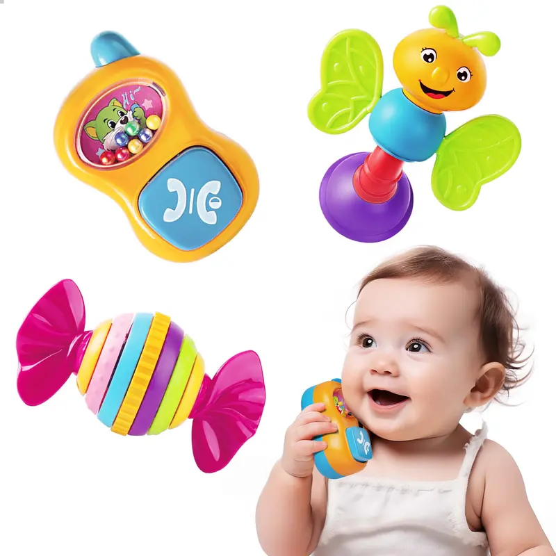 Multi-Sensory Baby Rattle Set – Chewable Teether & Grasp-Developing Toy 1