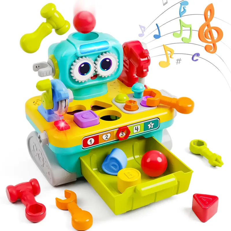 Musical Pretend Workbench Toy For 1-Year-Olds – Early Tool Play Set 1