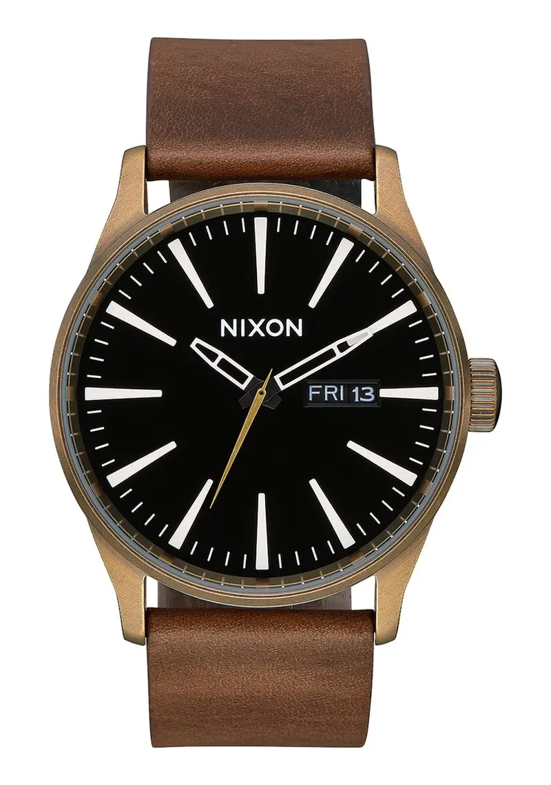 Nixon Sentry Leather Strap Analog Watch 1
