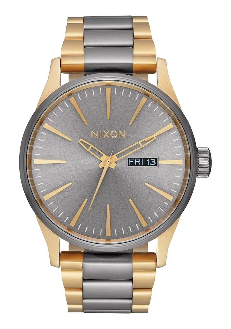 Nixon Sentry Stainless Steel Watch With Leather Strap 1
