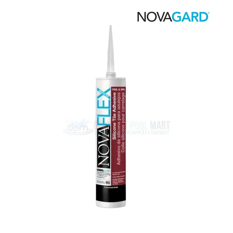 Novagard Rx71630-10C2 Silicone Tile Adhesive – 10.3 Oz White Caulk For Pool & Spa Tiling | Model 700-163 1