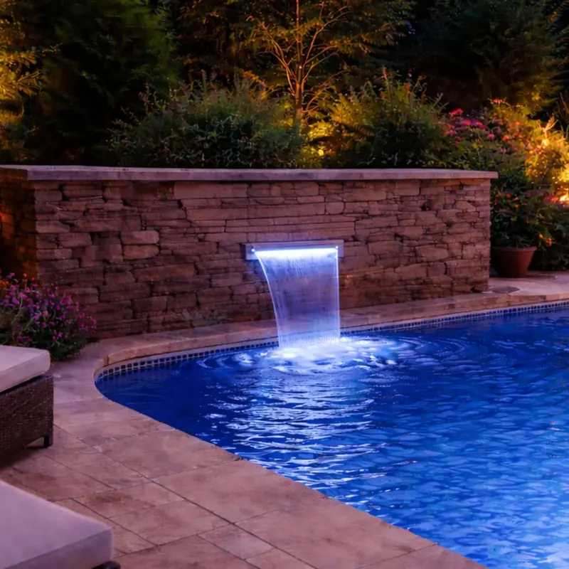 Pal Evenflow 64-Efwbl-1B-6N-R 18-Inch Waterblade Waterfall Spout With 6-Inch Lip And Rgb Led Lighting 1