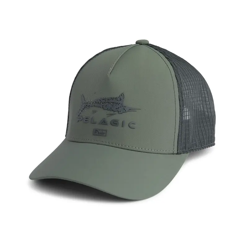 Pelagic Echo Gyotaku Performance Trucker Hat For Fishermen 3