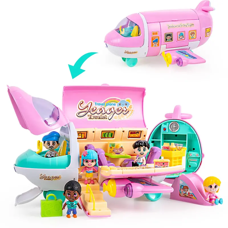 Pink Dream Jet Plane Dollhouse Playset For Imaginative Pretend Play 1