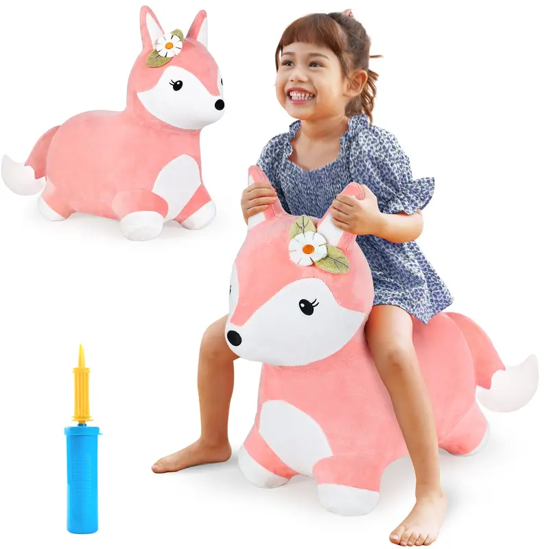 Pink Fox Bouncy Pal – Gentle Hopping Plush Animal For Little Ones 1