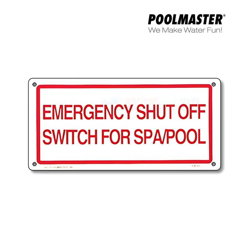 Poolmaster Emergency Shutoff Instruction Sign – 12" X 6" Equipment Alert (40310) 1