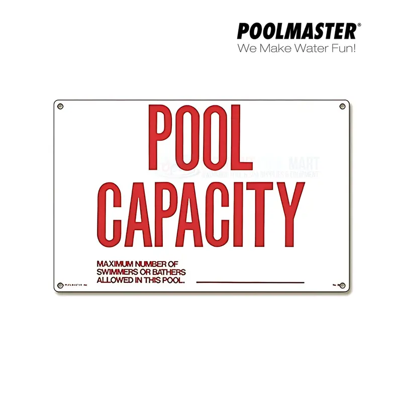 Poolmaster Maximum Pool Capacity Sign – 18" X 12" Occupancy Limit Display (40361) 1