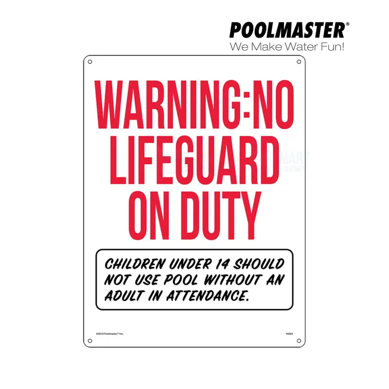 Poolmaster No Lifeguard On Duty Warning Sign – 18" X 24" Pool Safety Notice (40323) 1