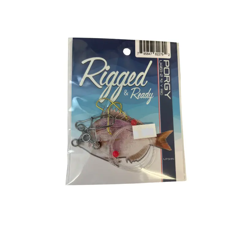 Porgy Three-Way Rig – Gold Hooks With Beads, Pre-Rigged U461 Model 1