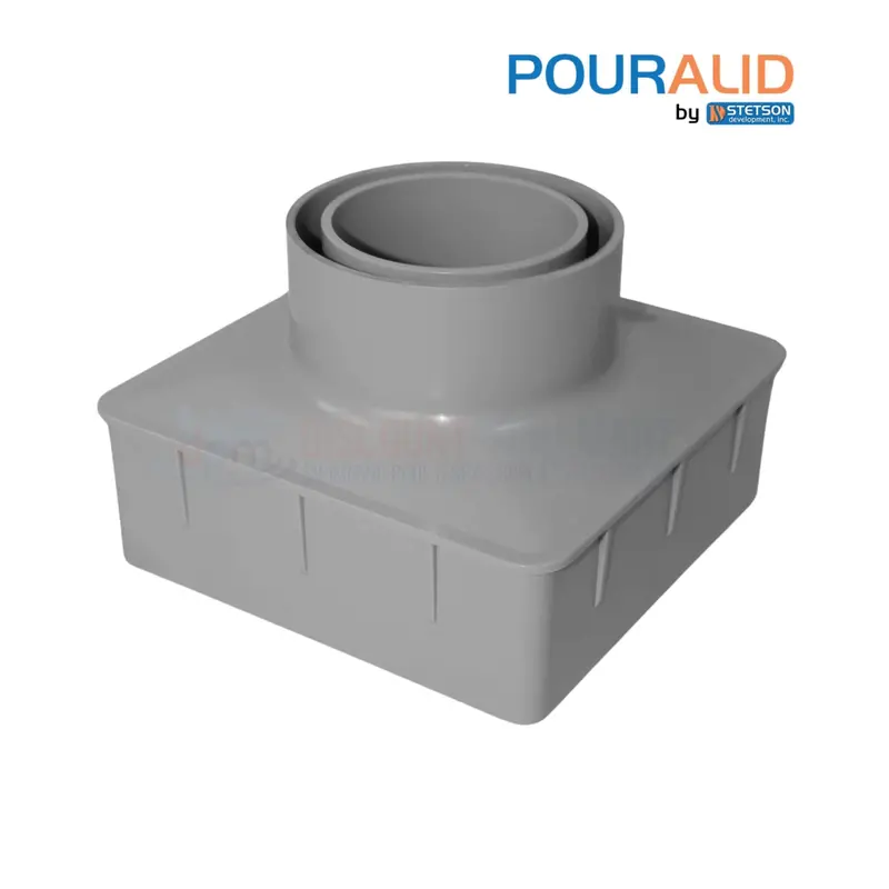 Pour-A-Lid 6" Square Gray Masonry Deck Drain Cover (Dc601Gray) 1